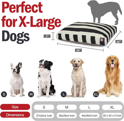 Rectangle Large Dog Bed Washable – Non Slip Comfy Pet Bed – Dog Crate Bed with Removable Washable Cover – Dog Kennel Bed for Sleeping - Dog Bed X-Large Breed 50X42X5 Inch – Black