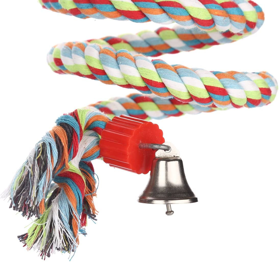 Bird Perch, Large Parrot Toys 63 Inch Climbing Rope Bungee Bird Toys