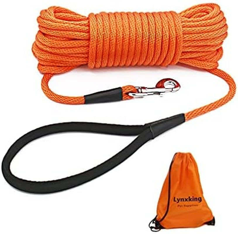 Check Cord Dog Leash Long Lead Training Tracking Line Comfortable Handle Heavy Duty Puppy Rope 10Ft 15Ft 30Ft 50Ft for Small Medium Large Dog