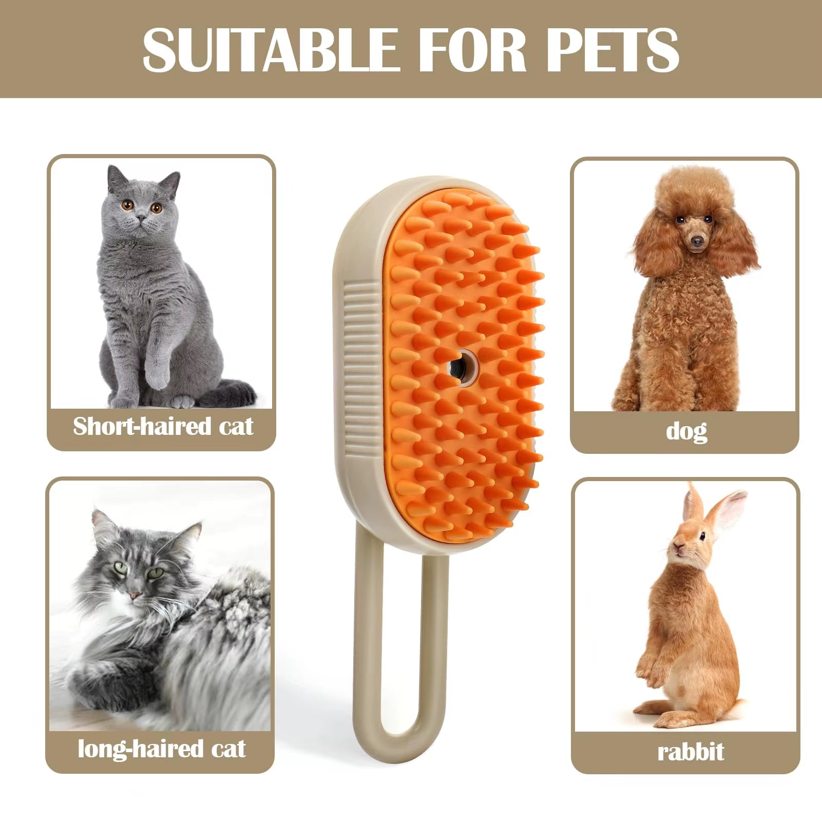 Pet Steam Brush Steam Cats Comb Electric Sprayer for Massage Wool Cat Brush Vaporizer Hair Removal Grooming Pets Accessories