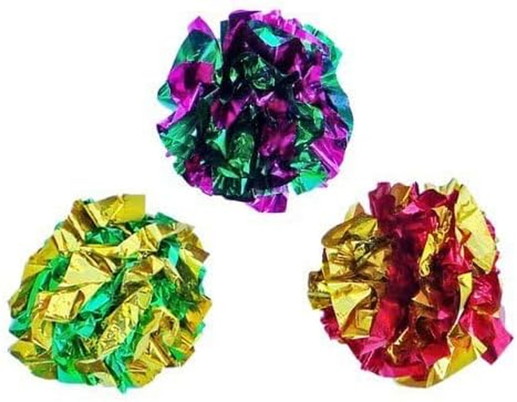 Mylar Crinkle Balls Cat Toys Interactive Crinkle Cat Toy Balls Independent Pet Kitten Cat Toys for Fat Cats Kittens Exercise, Soft and Right Size (6 Pack)